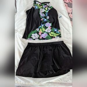 Women's plus size two-piece swim dress by Cacique. Size 22.